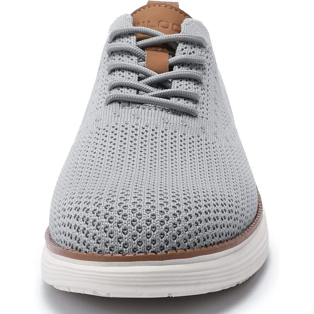 ⚡Men Light Grey Oxford Business Mesh Breathable Tennis Comfortable Walking Shoes